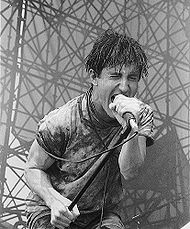 Reznor performing at the Lollapalooza festival, 1991.