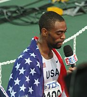 Gay being interviewed in Osaka.