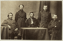 Grant's staff. General Ely S. Parker (far left), a Seneca, was the first Native American to be appointed as Commissioner of Indian Affairs, serving until 1871.