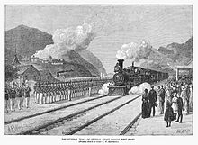 Grant funeral train passing through West Point, New York