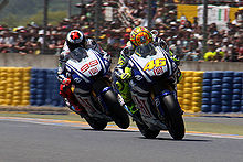 Jorge Lorenzo and Rossi at the 2010 French Grand Prix