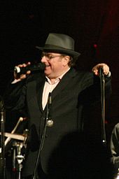 A smiling Van Morrison performing at the Marin Civic Center, 2007.