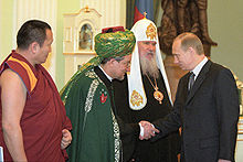 Putin meeting with religious leaders of Russia in 2001