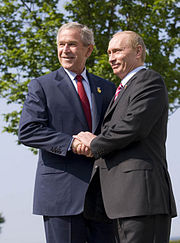 U.S. President George W. Bush and Putin at the 33rd G8 summit, June 2007.