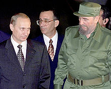 Putin with Fidel Castro in 2000, re-establishing close ties between Russia and Cuba.