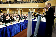 Putin making his Munich speech in 2007.