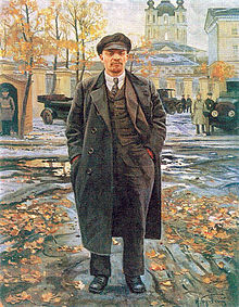 Painting of Lenin in front of the Smolny Institute by Isaak Brodsky