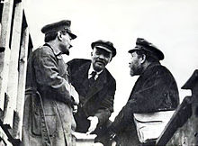 Trotsky, Lenin and Kamenev at the II Party Congress in 1919