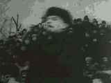 Lenin giving a speech.