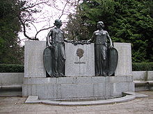 A statue honoring Harding on a speech he delivered on relations between the United States and Canada in Stanley Park, Vancouver, British Columbia, Canada