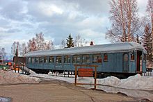 The "Harding Railroad Car" on display in Fairbanks, Alaska.