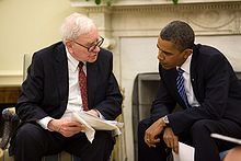 Buffett and President Obama at the Oval Office, July 14, 2010