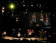 Beck plays at the Sasquatch Music Festival in George, Washington. The screens show puppets that emulated the band throughout the show.