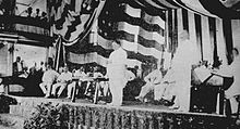 William Howard Taft addressing the audience at the Philippine Assembly in the Manila Grand Opera House.