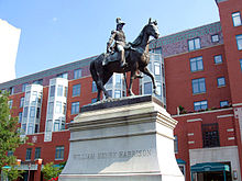 Statue of Harrison on horseback in Cincinnati, Ohio