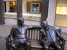 Statue of Franklin D. Roosevelt and Churchill in New Bond Street, London