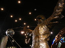 Sculpture of Gagarin at the Memorial Museum of Astronautics in Moscow.