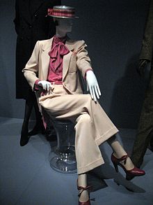 A lady's trouser suit by Yves Saint Laurent.