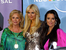 Hilton with her mother Kathy Hilton and aunt Kyle Richards at an NBC party on February 5, 2011.