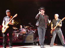 U2 performing at Madison Square Garden in November 2005.