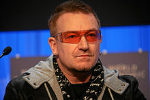 Bono at the World Economic Forum meeting in Davos, 2008.