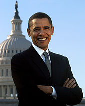 Obama in his official portrait as a member of the United States Senate