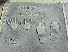 George Clooney cast his hands and shoes in the Grauman's Chinese Theatre in 2007.[29]