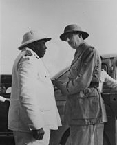 Governor-General Félix Éboué welcomes de Gaulle to Chad