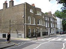 Laurence O'Shaughnessy's former home, the large house on the corner, 24 Crooms Hill, Greenwich, London[66]