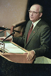 Gorbachev addressing the United Nations General Assembly, 1988
