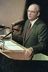 Gorbachev addressing the United Nations General Assembly, 1988