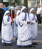 Missionaries of charity with the traditional sari.