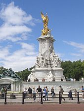 The Victoria Memorial in front of Buckingham Palace was erected as part of the remodelling of the façade of the Palace a decade after her death.