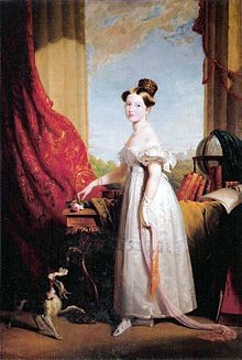 Victoria with her spaniel Dash, 1833 Painting by George Hayter