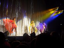 Destiny's Child performing "Say My Name", a single that garnered critical and commercial success, along with two Grammy Awards