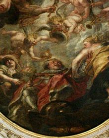 On the ceiling of the Banqueting House, Rubens depicted James being carried to heaven by angels.