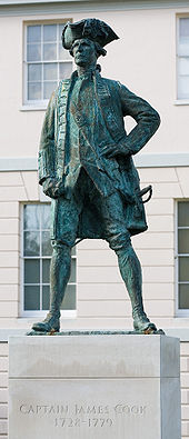 A statue of James Cook in Greenwich, London