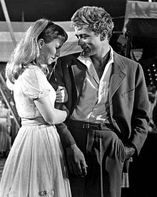 With Julie Harris in East of Eden (1955)