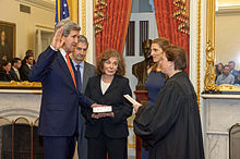 John Kerry is sworn in as Secretary of State by Justice Elena Kagan, Feb 1, 2013