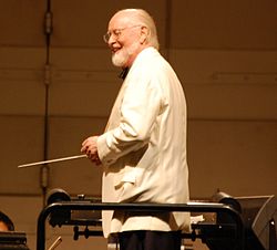 Williams conducting at Hollywood Bowl.