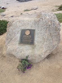 The plaque marking the location of John Denver's plane crash in Pacific Grove