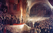Painting of the Duke opening the first Parliament of Australia on the 9 May 1901.