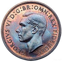 Farthing of George VI, 1951