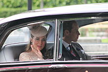 The Duke and Duchess of Cambridge being driven away from St Paul's Cathedral during the Diamond Jubilee celebrations, 5 June 2012.