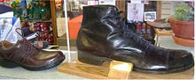 Wadlow's shoe compared to a size 12