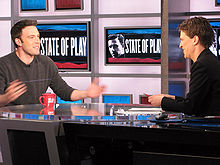 Affleck on the set of The Rachel Maddow Show, April 16, 2009