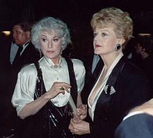 Arthur (left) at the 1989 Emmy Awards with close friend Angela Lansbury (right).