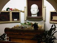 Tomb of Mussolini in the family crypt in the cemetery of Predappio.