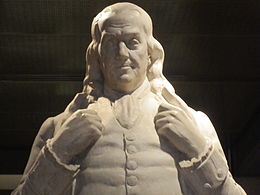 Statue of Ben Franklin in the National Portrait Gallery in Washington, D.C.
