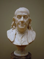 A bust of Franklin by Jean-Antoine Houdon